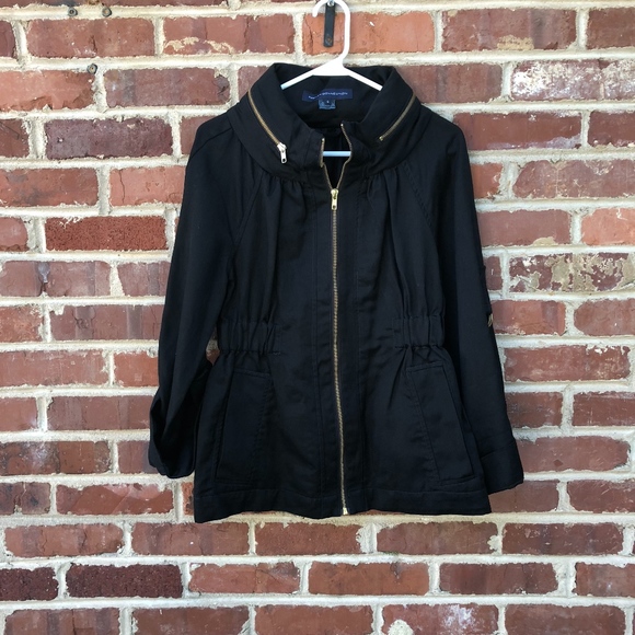French Connection Jackets & Blazers - French Connection Black Jacket Coat 6 Hooded